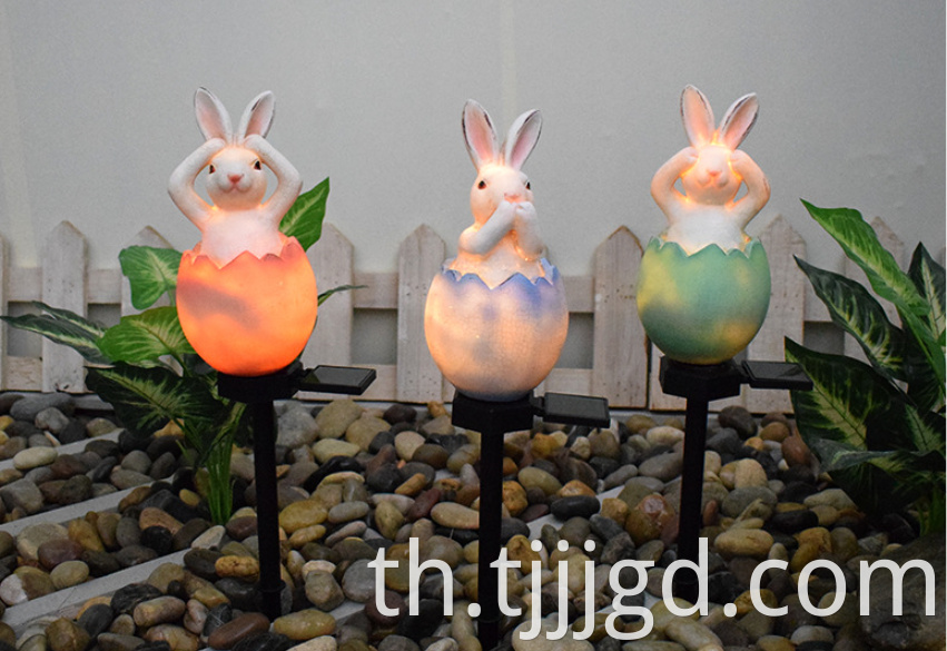 Resin Lamp Rabbit Shaped Outdoor